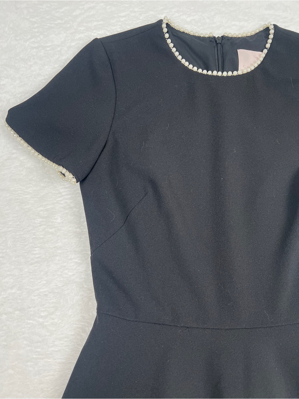 Gal Meets Glam Victoria Pearly Black Pearl Trim Midi Dress Size 4 NWOT - Picture 2 of 10